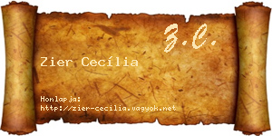 Zier Cecília névjegykártya